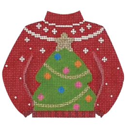 click here to view larger image of Christmas Tree Sweater (hand painted canvases)