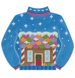 click here to view larger image of Gingerbread House Sweater (hand painted canvases)