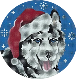 click here to view larger image of Husky Santa (hand painted canvases)