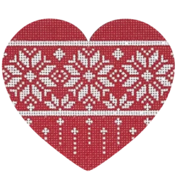 click here to view larger image of Nordic Snowflake Band Heart (hand painted canvases)