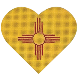 click here to view larger image of New Mexico Flag Heart (hand painted canvases)