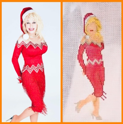 click here to view larger image of Dolly/Santa (hand painted canvases)
