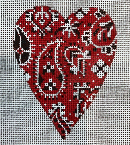 click here to view larger image of Bandana Heart (hand painted canvases)