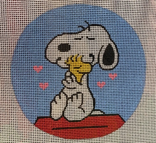 click here to view larger image of Snoopy/Woodstock w/Hearts (hand painted canvases)