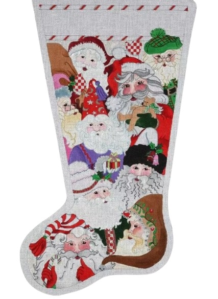 click here to view larger image of Santa Collection Stocking - Toe Facing Right (hand painted canvases)