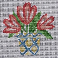 click here to view larger image of Simply Summer - Coral Tulips (hand painted canvases)