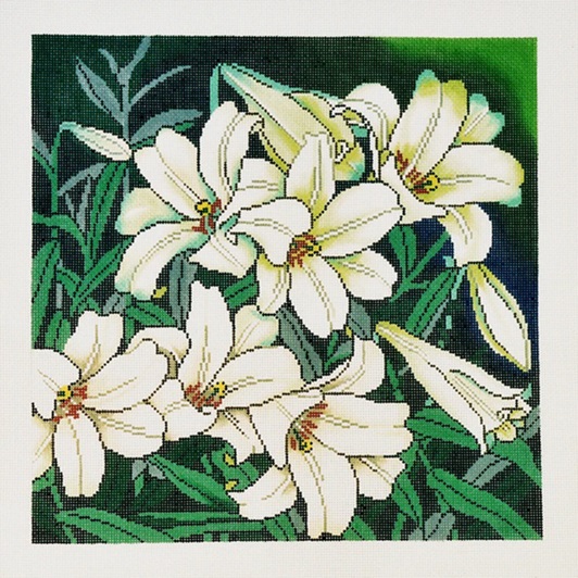 click here to view larger image of White Lilies (hand painted canvases)