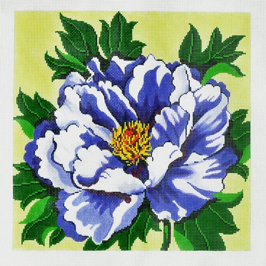 click here to view larger image of Periwinkle Peony (hand painted canvases)