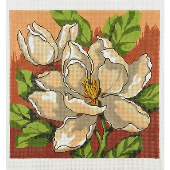 click here to view larger image of Magnolia Pillow (hand painted canvases)