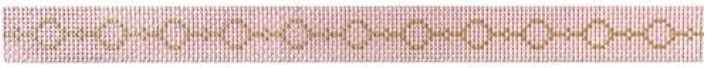 click here to view larger image of Slim Cuff - Gold Circles on Light Pink (hand painted canvases)