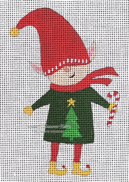 click here to view larger image of Elf Squad - Candy Cane (hand painted canvases)