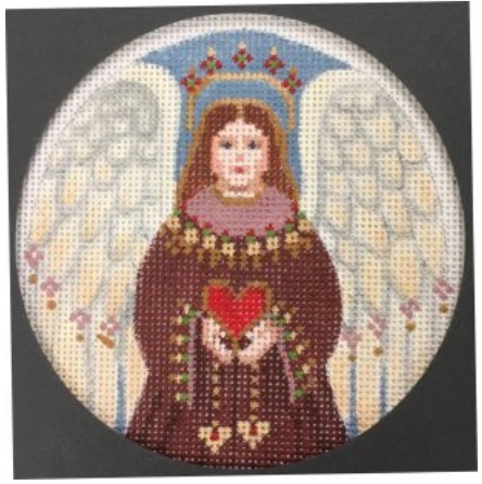click here to view larger image of Heart Angel Ornament (hand painted canvases)