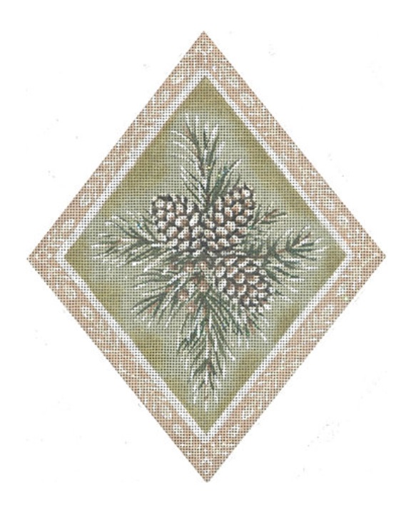 click here to view larger image of Evergreen Pine Cones (hand painted canvases)