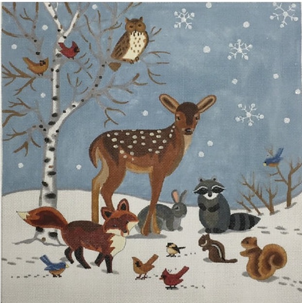 click here to view larger image of Winter Forest Friends/Day (hand painted canvases)