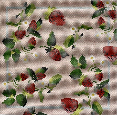 click here to view larger image of Strawberry Pillow (hand painted canvases)
