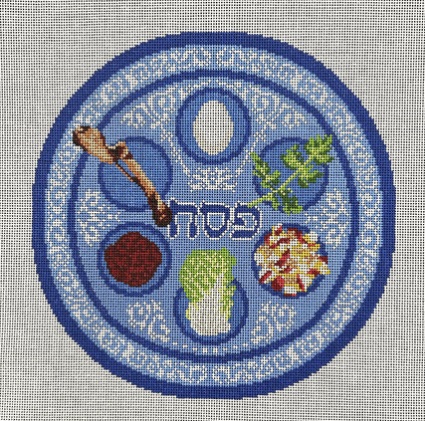 click here to view larger image of Seder Plate (hand painted canvases)