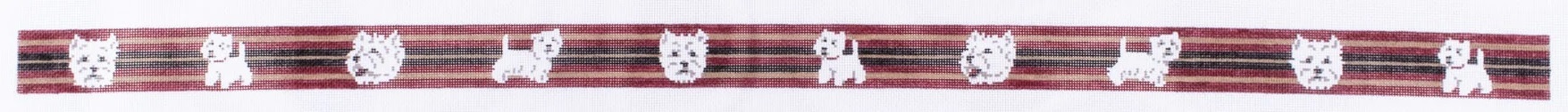 click here to view larger image of Westie Belt w/Stripes (hand painted canvases)