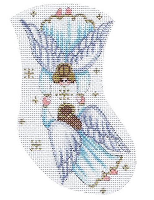 click here to view larger image of Angels Holding Hands Mini Stocking (hand painted canvases)