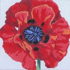 click here to view larger image of Simple Flowers - Poppy (hand painted canvases)