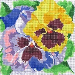 click here to view larger image of Summer Palette - Pansies (hand painted canvases)