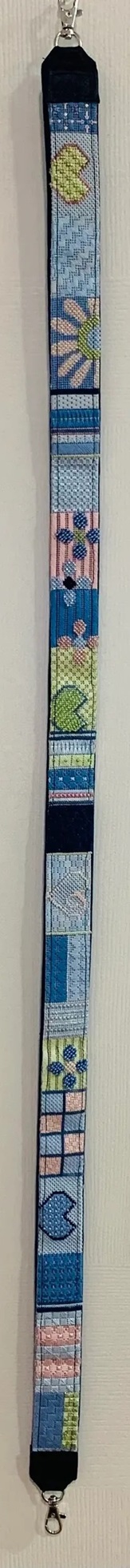 click here to view larger image of Purse Strap - Blue (hand painted canvases)