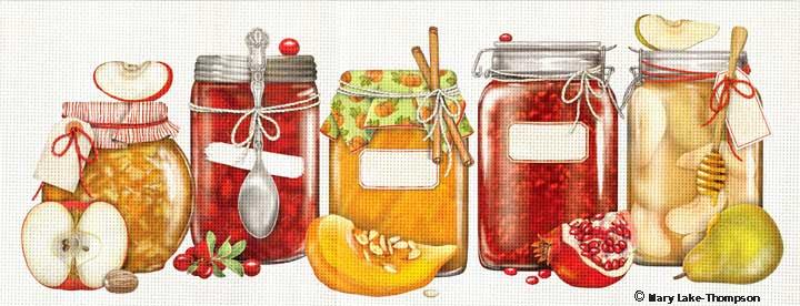 click here to view larger image of Fall Preserves (hand painted canvases)