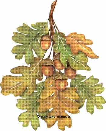 click here to view larger image of Oak Leaves (hand painted canvases)