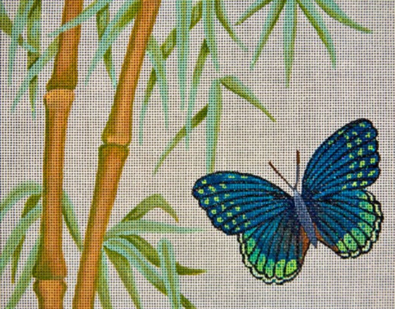 click here to view larger image of Butterfly and Bamboo (hand painted canvases)