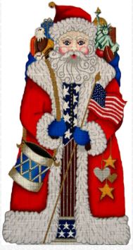click here to view larger image of American Santa (hand painted canvases)