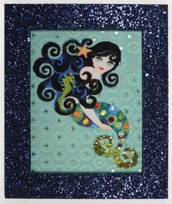 click here to view larger image of Aquamarine Mermaid w/Stitch Guide (hand painted canvases)