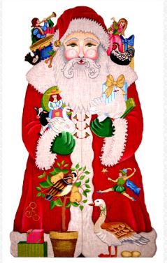 click here to view larger image of 12 Days of Christmas Santa (hand painted canvases)