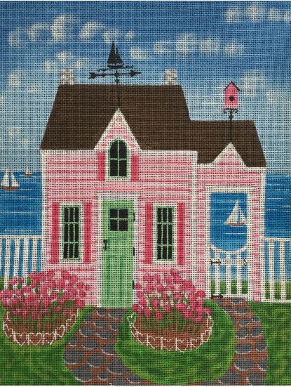 click here to view larger image of Pink Cottage (hand painted canvases)
