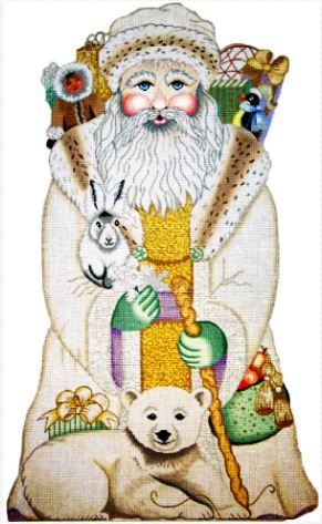 click here to view larger image of White Arctic Santa  (hand painted canvases)