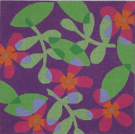 click here to view larger image of Flower Collage - Lilac (hand painted canvases)