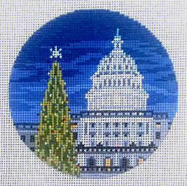 click here to view larger image of Capitol Christmas Tree Washington DC Ornament  (hand painted canvases)