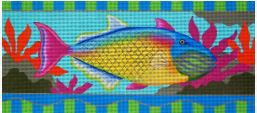 click here to view larger image of Pink Tailed Yellow Fish (hand painted canvases)