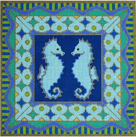 click here to view larger image of Seahorses (hand painted canvases)