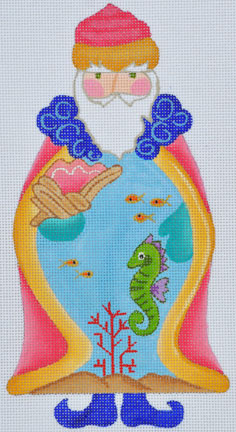 click here to view larger image of Seahorse Santa  (hand painted canvases)