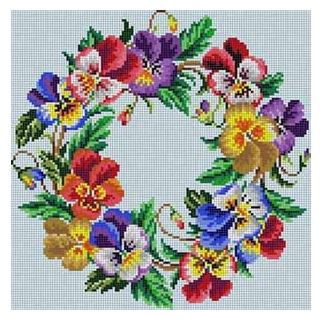 click here to view larger image of Pansy Wreath (hand painted canvases)