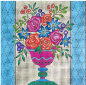 click here to view larger image of Floral Vase (hand painted canvases)