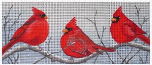 click here to view larger image of 3 Cardinals in the Snow (hand painted canvases)