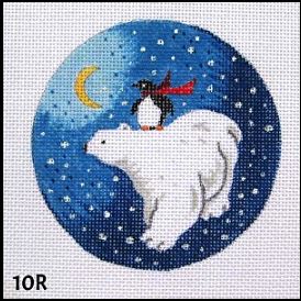 click here to view larger image of Penguin Riding Polar Bear (hand painted canvases)