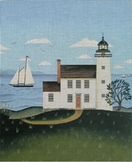 click here to view larger image of White Lighthouse (hand painted canvases)