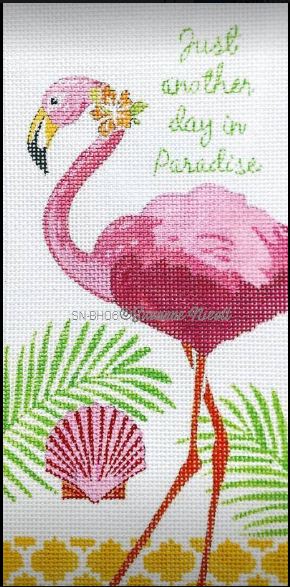 click here to view larger image of Flamingo/Paradise  (hand painted canvases)