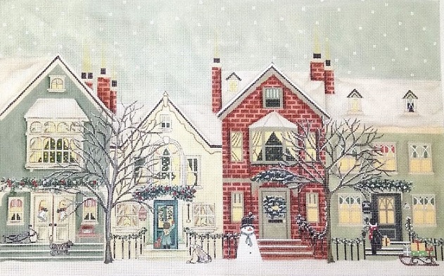 click here to view larger image of Snowy Street (hand painted canvases)