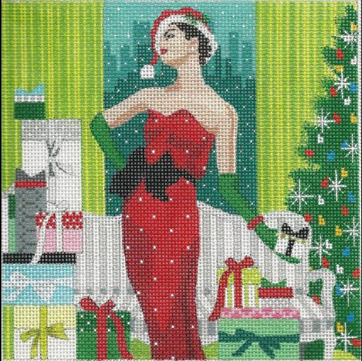 click here to view larger image of Christmas Girl (hand painted canvases)