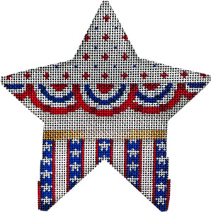 click here to view larger image of Buntings, Stars on Stripes Star Large (hand painted canvases)