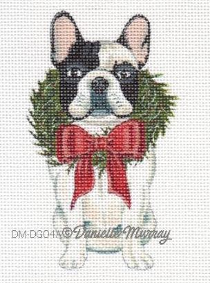 click here to view larger image of Christmas Boston Terrier Ornament (hand painted canvases)