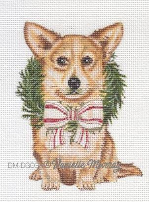 click here to view larger image of Christmas Corgi Ornament (hand painted canvases)