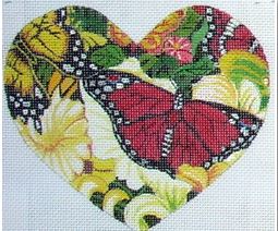 click here to view larger image of Butterfly Heart   (hand painted canvases)